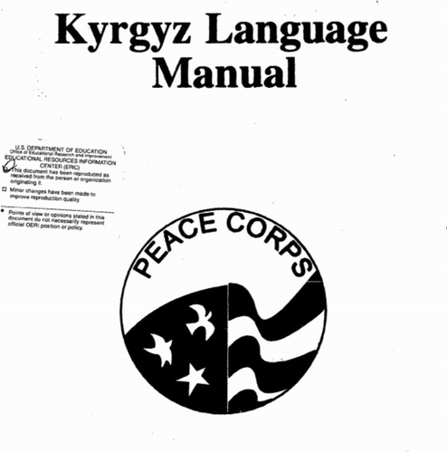 Couverture de Kyrgyz language manual Peace Corps