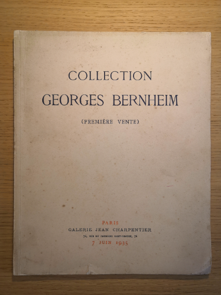 Couverture de Catalogue des tableaux modernes / Provenant de la collection Georges Bernheim : Dont la vente aux enchères publiques, après dissolution de société, aura lieu à Paris / Galerie Jean Charpentier / 76, rue du Faubourg Saint-Honoré