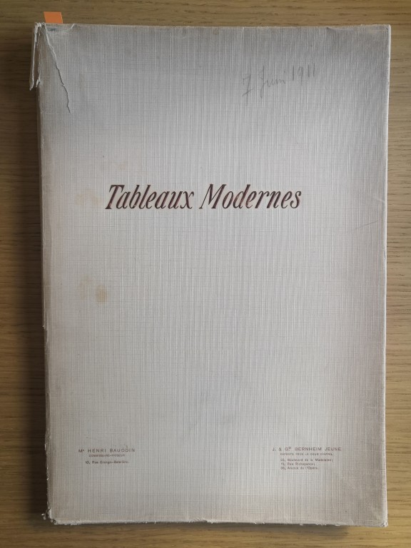 Couverture de Catalogue de tableaux modernes / Pastels et aquarelles : Et dont la vente aux enchères publiques aura lieu à Paris / Hôtel Drouot / Salle n°6, le mercredi 7 juin 1911, à 3 heures