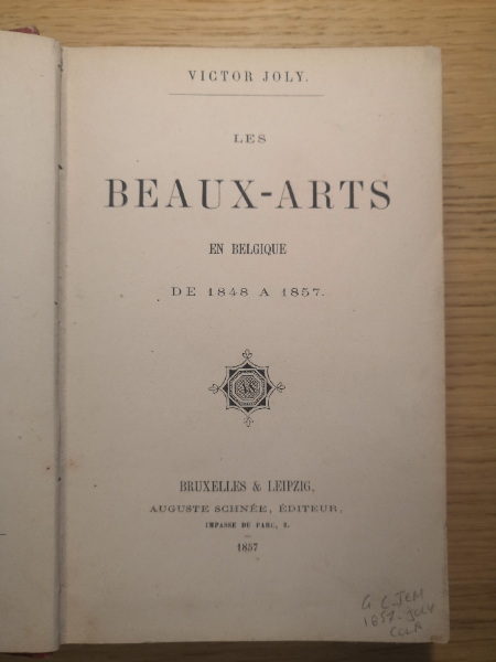 Couverture de Les Beaux-Arts en Belgique : de 1848 à 1857