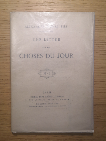 Couverture de Une lettre sur les choses du jour